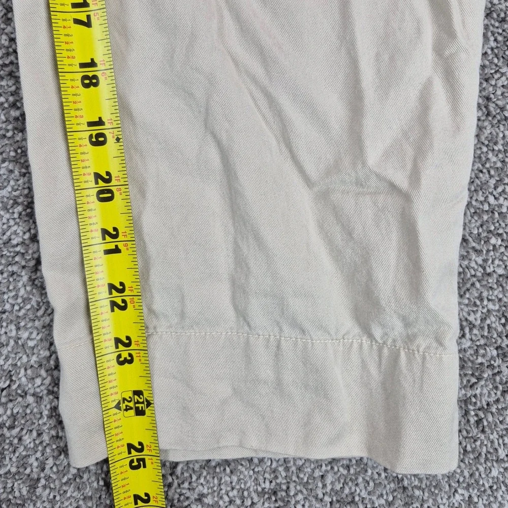 Quince Drapey Twill Trouser Womens 12 Oatmilk Beige Tencel Linen Pleated Pants